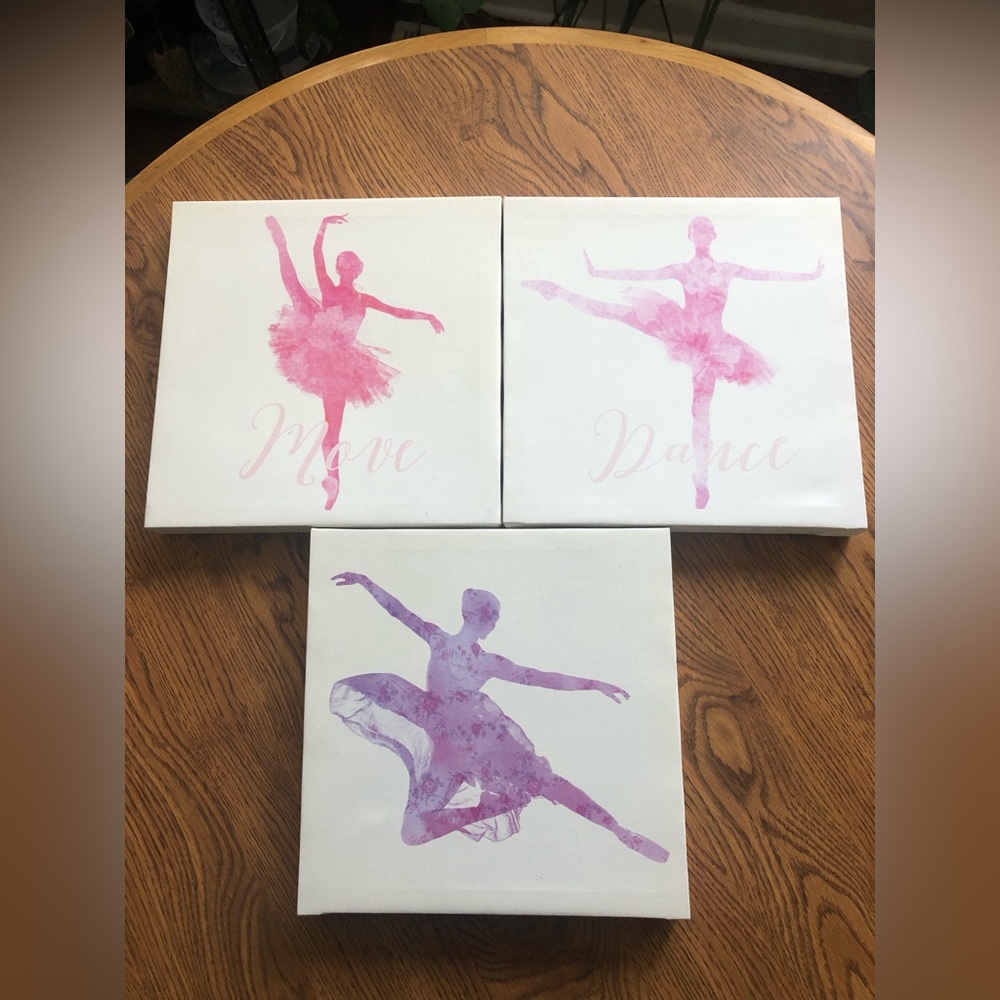 Three Ballet Themed Canvas Prints